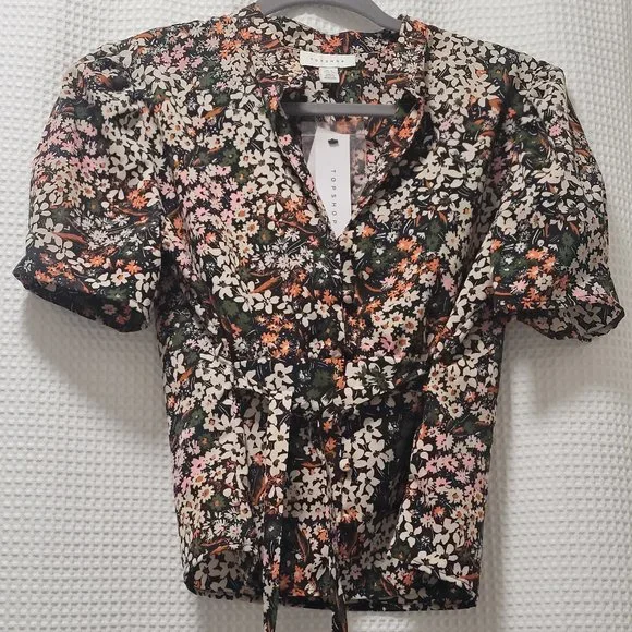 TOPSHOP floral, short sleeve blouse - Picture 2 of 6